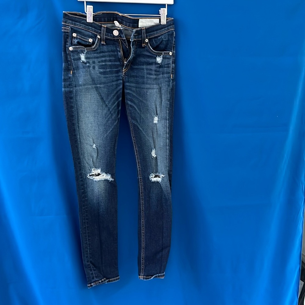Rag and Bone distress skinny capri jeans
